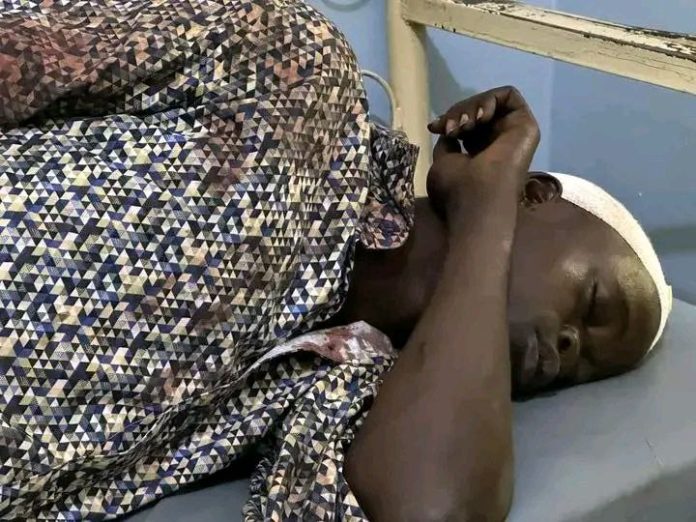 A patient lying on hospital bed A patient lying on hospital bed